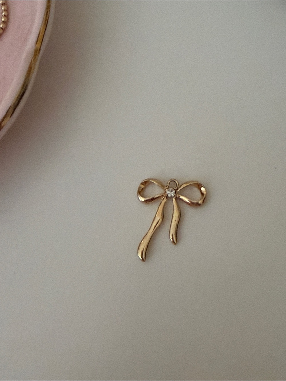 Gold Bow Pendant Charm